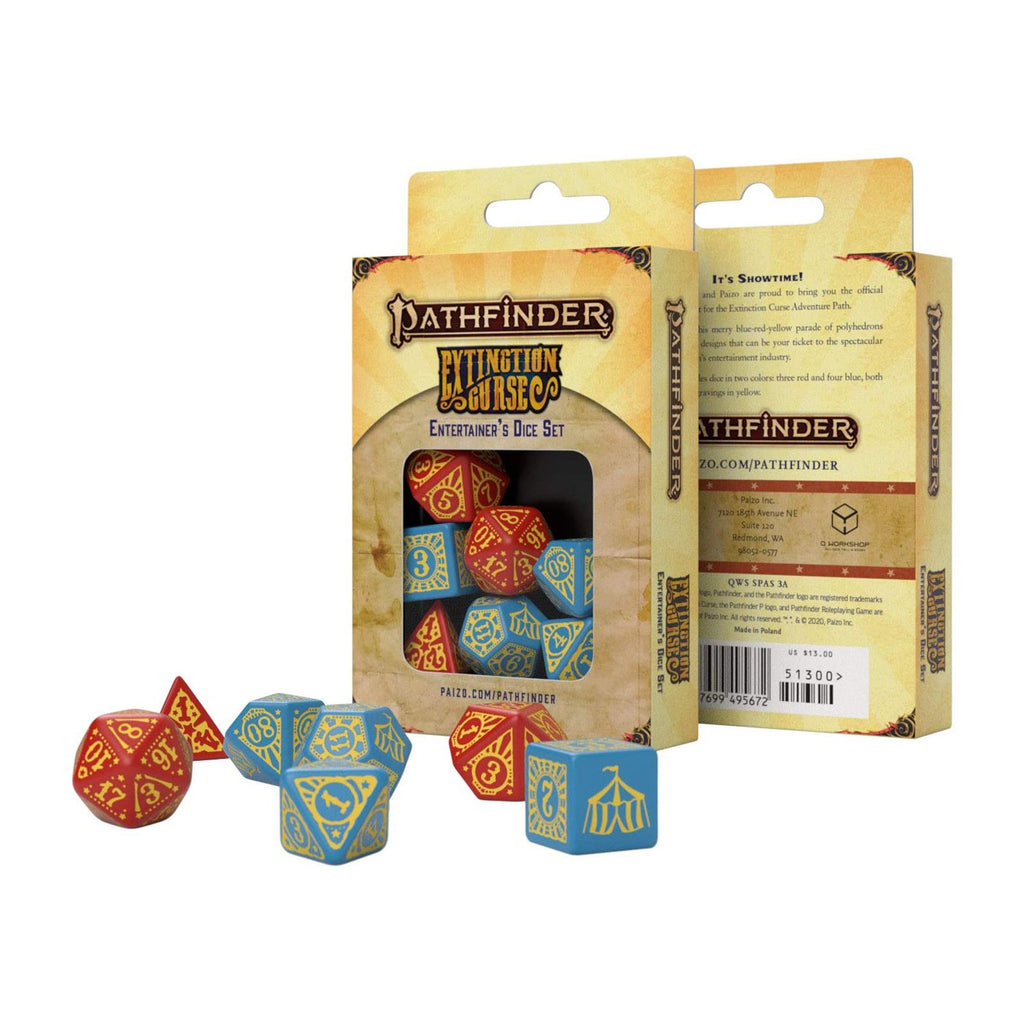 Q-Workshop Pathfinder Extinction Curse Entertainer's Roleplaying 7 Piece Dice Set - Radar Toys