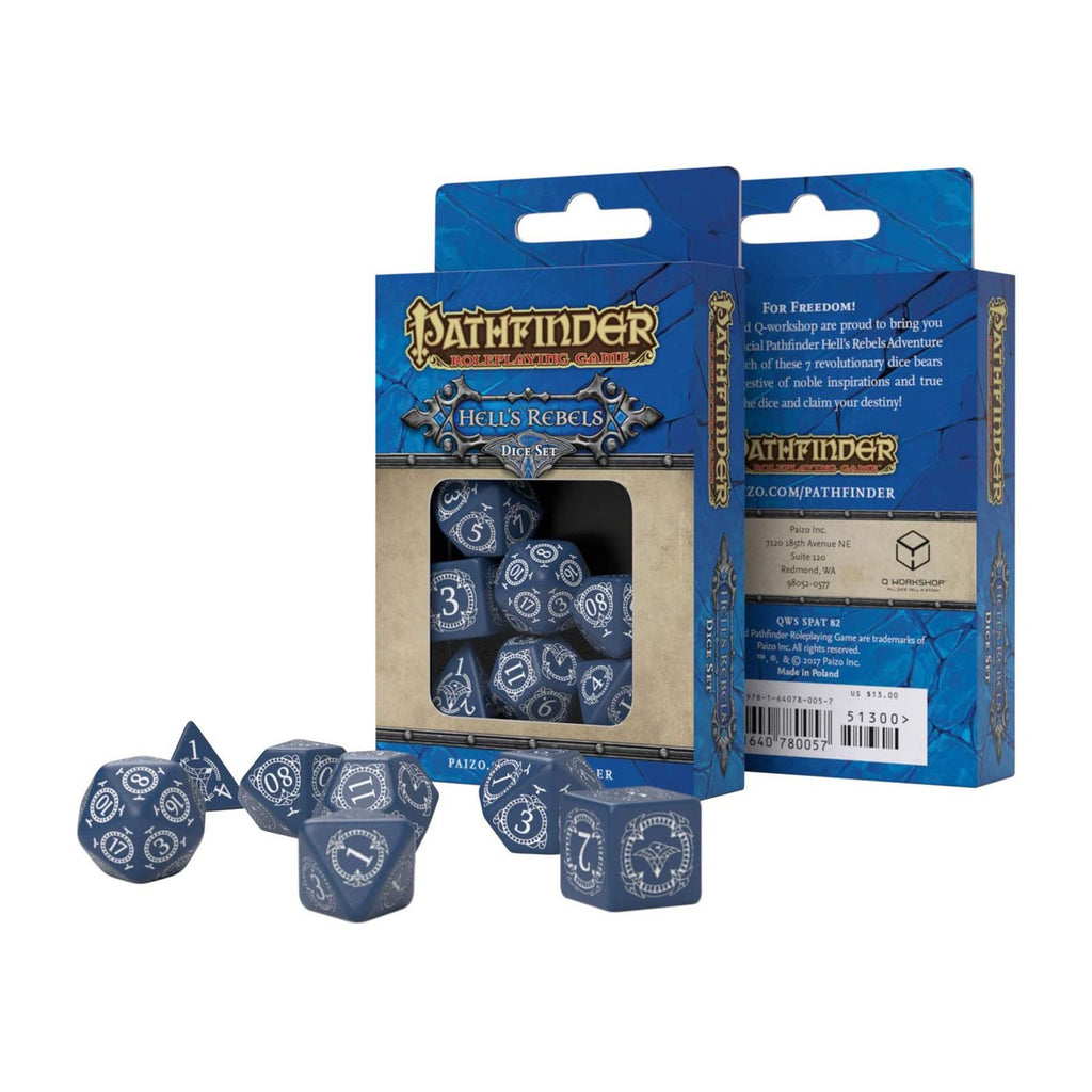 Q-Workshop Pathfinder Hell's Rebels Roleplaying 7 Piece Dice Set - Radar Toys