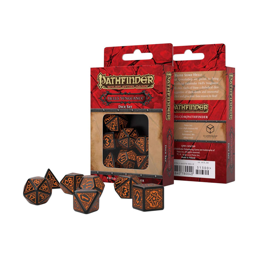 Q-Workshop Pathfinder Hell's Vengeance Roleplaying 7 Piece Dice Set - Radar Toys