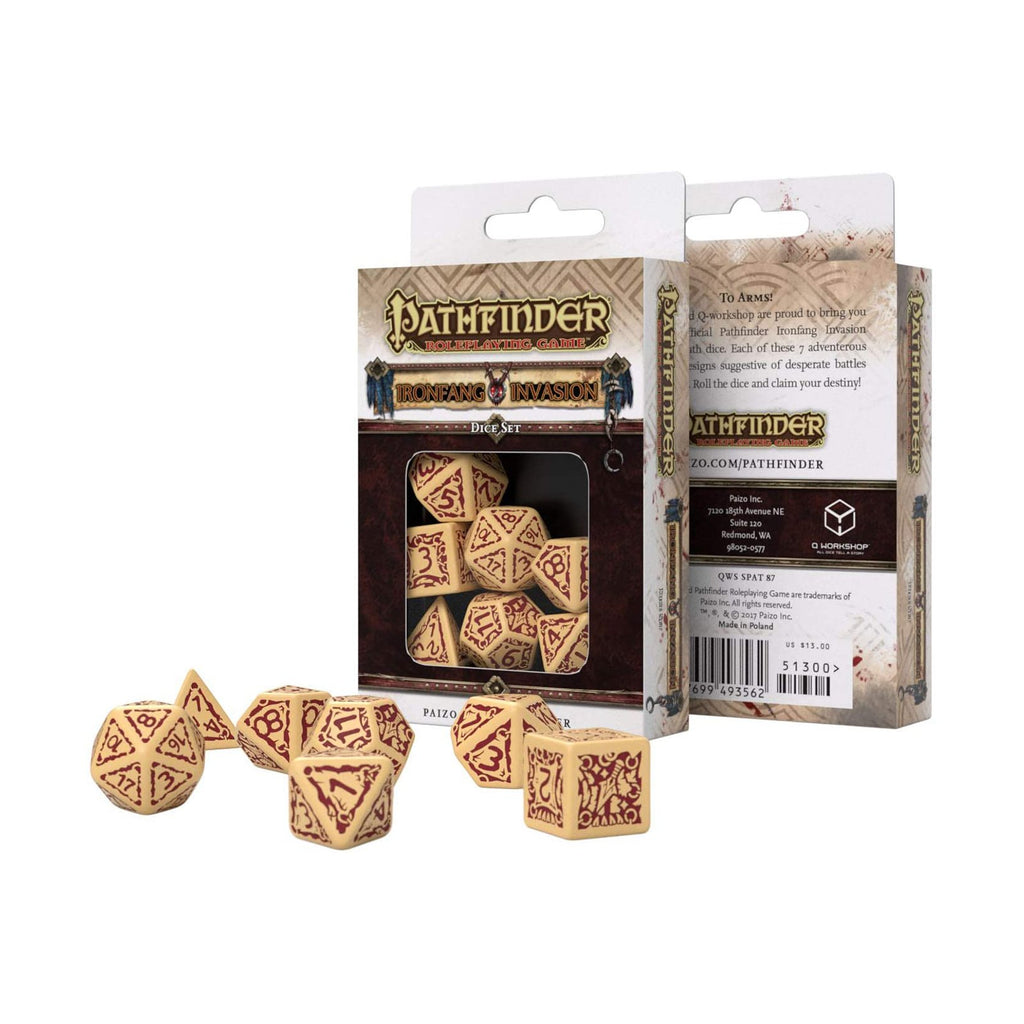 Q-Workshop Pathfinder Ironfang Invasion Roleplaying 7 Piece Dice Set - Radar Toys