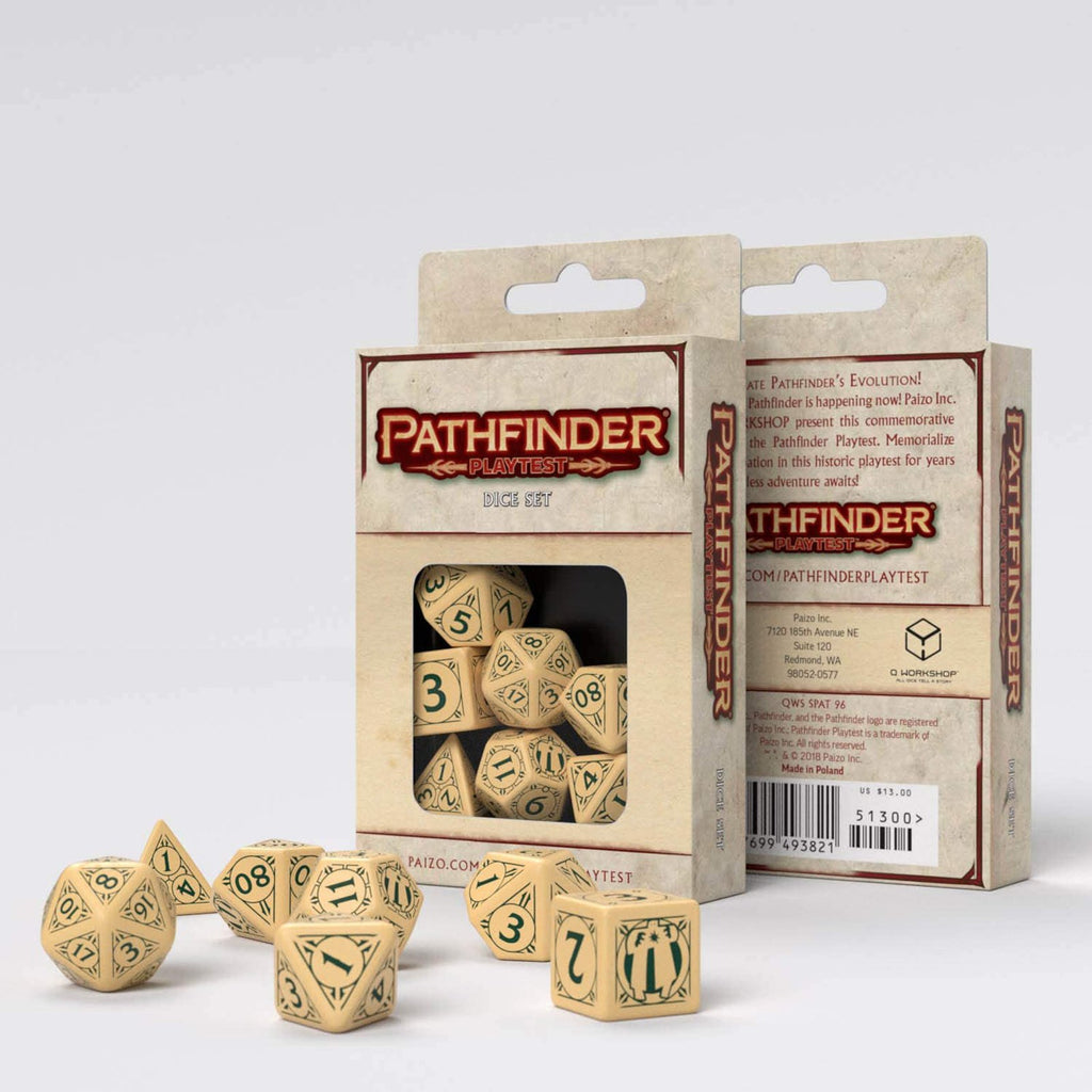 Q-Workshop Pathfinder Playtest Roleplaying 7 Piece Dice Set - Radar Toys