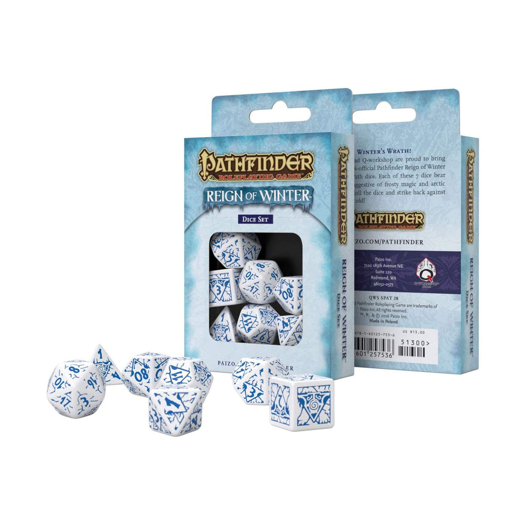 Q-Workshop Pathfinder Reign Of Winter Roleplaying 7 Piece Dice Set - Radar Toys