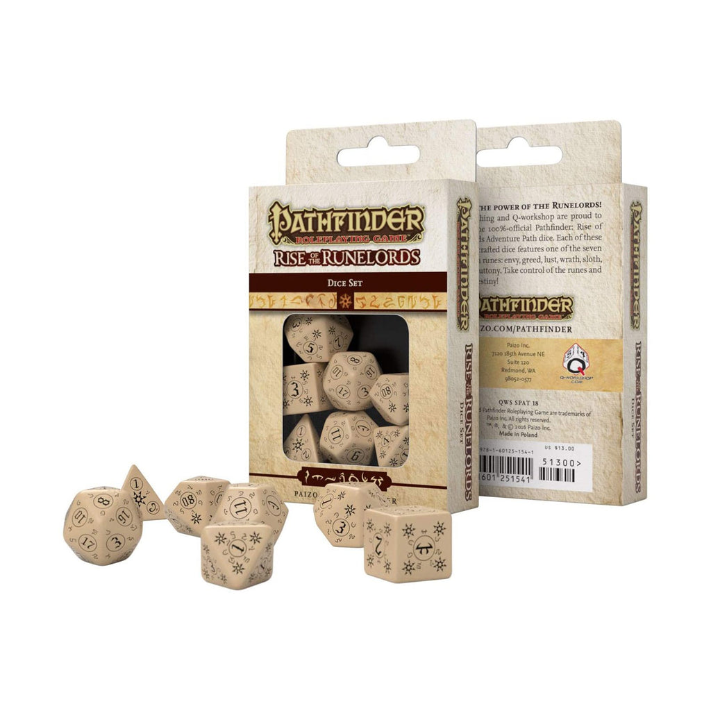 Q-Workshop Pathfinder Rise Of The Runelords Roleplaying 7 Piece Dice Set - Radar Toys