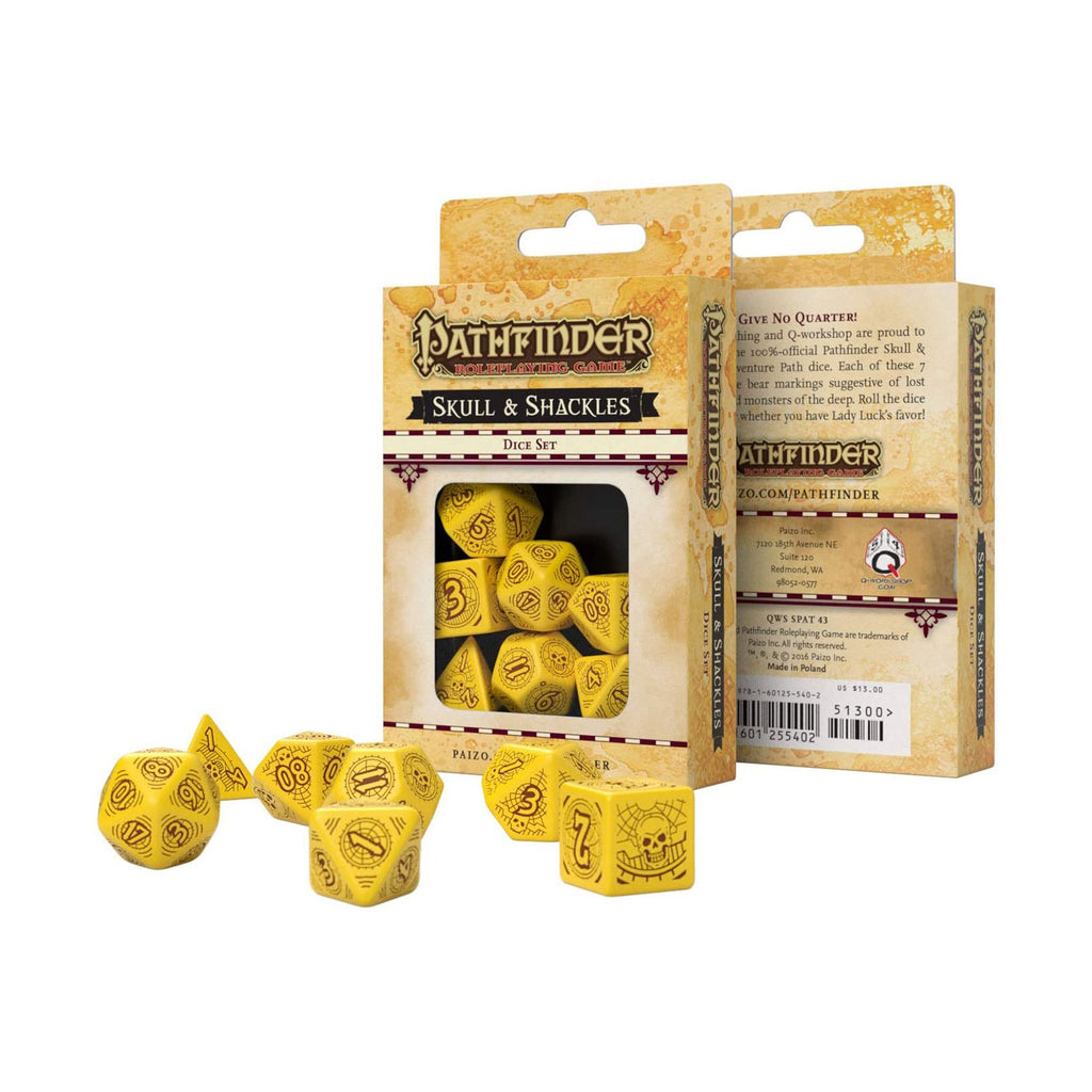 Q-Workshop Pathfinder Skull & Shackles Roleplaying 7 Piece Dice Set - Radar Toys