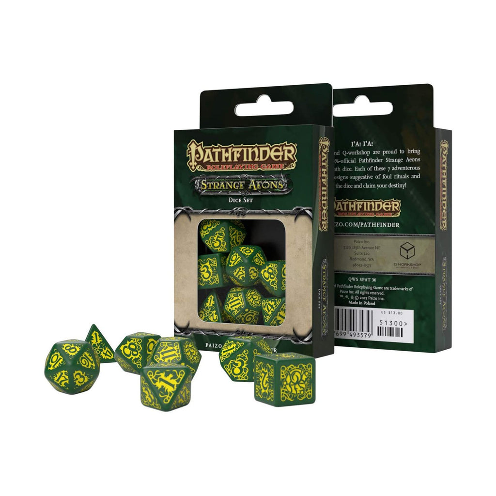 Q-Workshop Pathfinder Strange Aeons Roleplaying 7 Piece Dice Set - Radar Toys