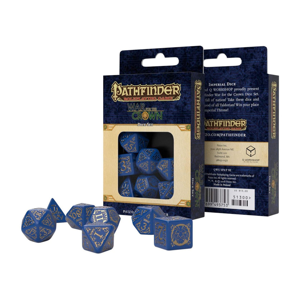 Q-Workshop Pathfinder War For The Crown Roleplaying 7 Piece Dice Set - Radar Toys