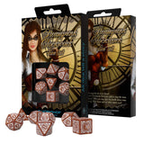 Q-Workshop Steampunk Clockwork Caramel White 7 Piece Dice Set - Radar Toys