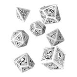 Q-Workshop Steampunk White Black 7 Piece Dice Set - Radar Toys