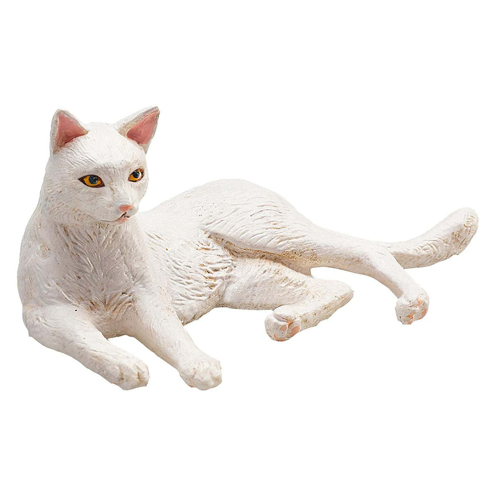 MOJO Cat Lying White Animal Figure 387368