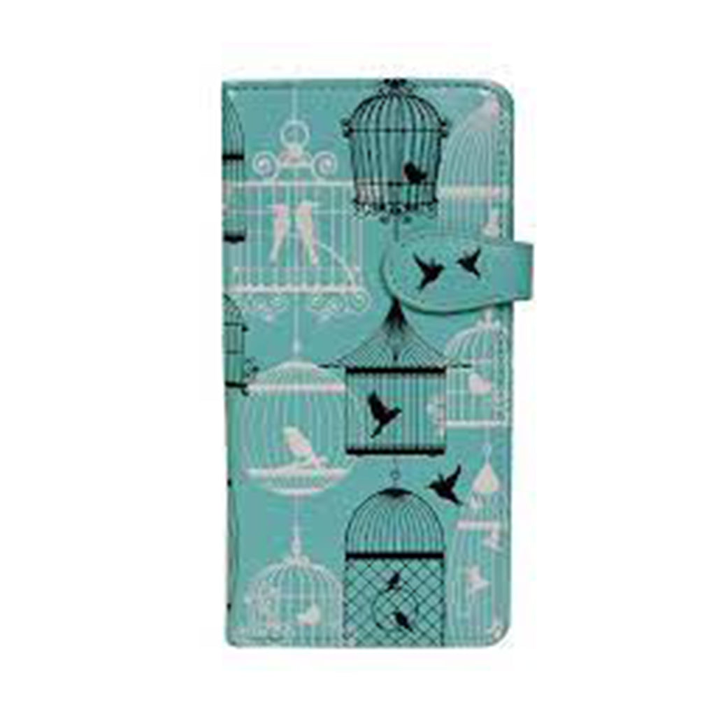 Shagwear Vintage Bird Cages Large Aqua Blue Zipper Wallet - Radar Toys