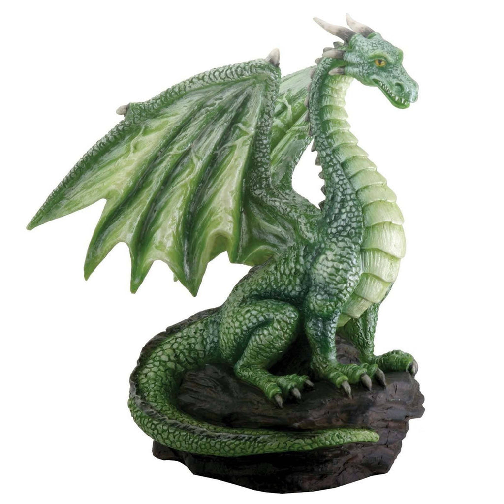 Green Dragon On Rock Summit Collection Resin Figure - Radar Toys
