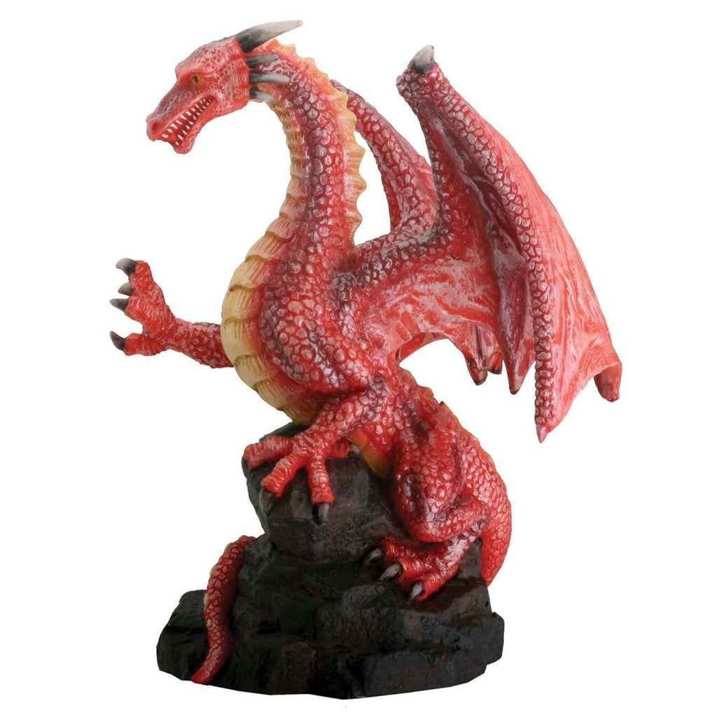 Red Dragon On Rock Summit Collection Resin Figure - Radar Toys