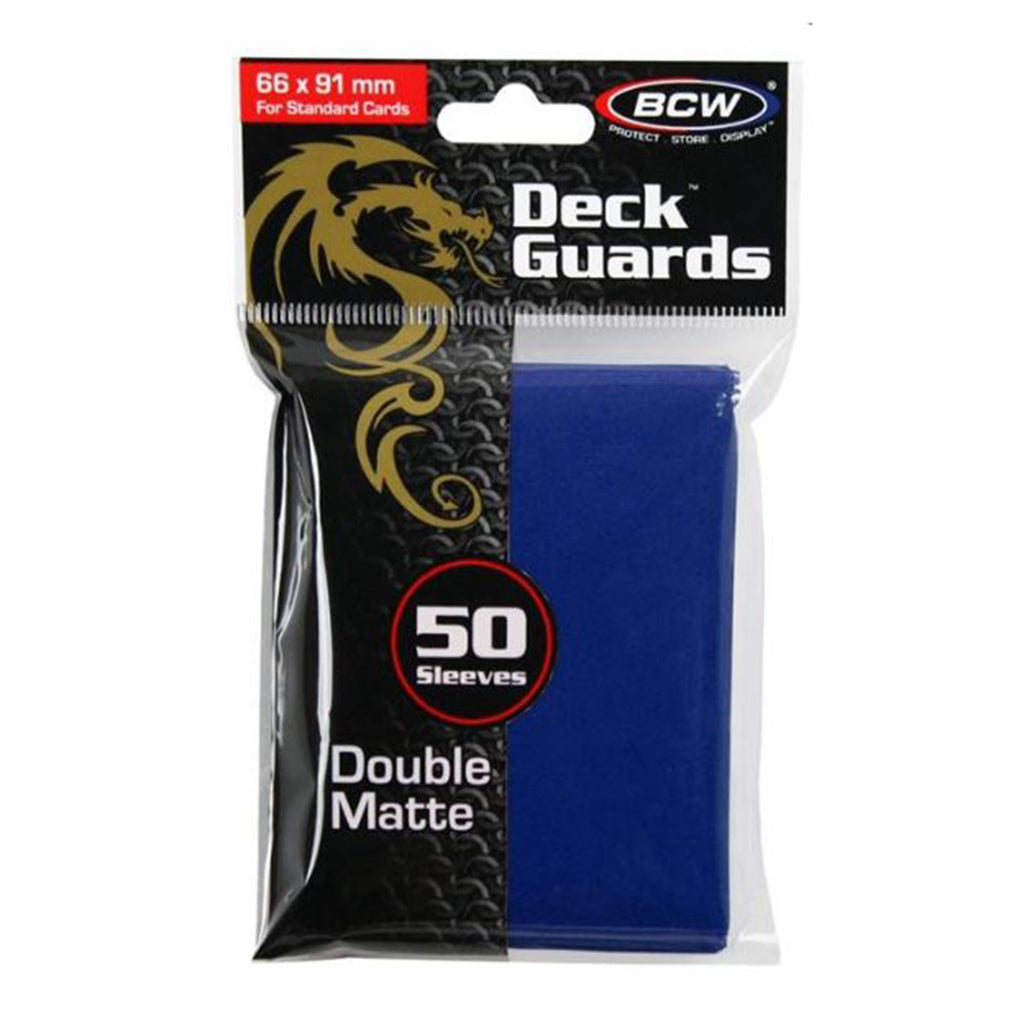 BCW Deck Guards Double Matte Blue Sleeves 50 Count