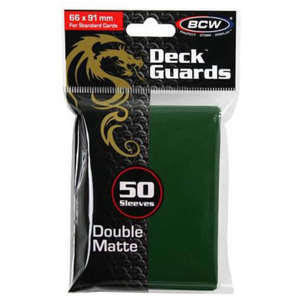 BCW Deck Guards Double Matte Green Sleeves 50 Count