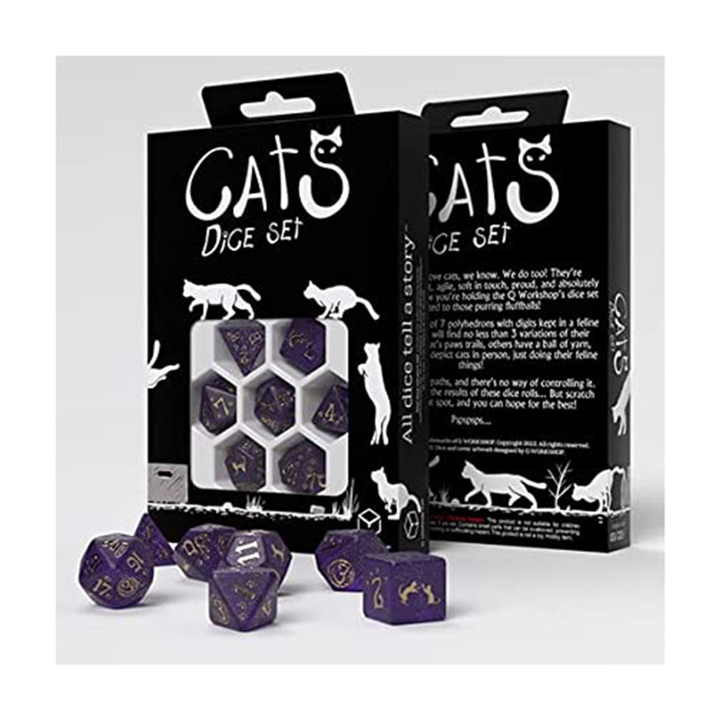 Q Workshop Cats Dice Set Purrito