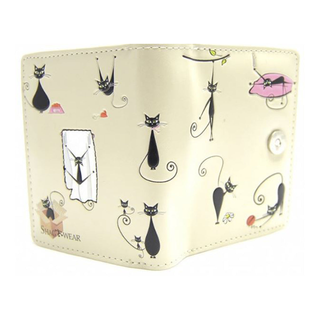 Shagwear Crazy Cats Small Cream Zipper Wallet - Radar Toys