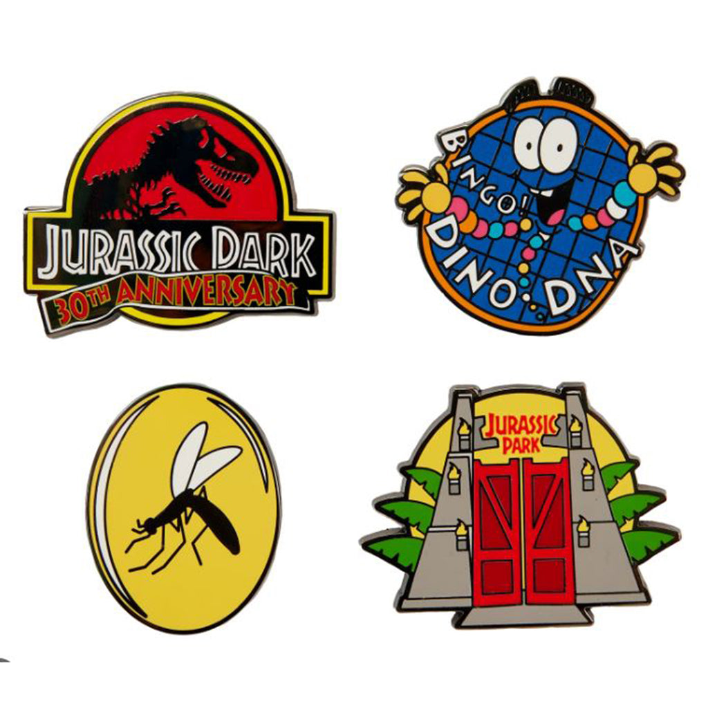 Loungefly Jurassic Park 30th Anniversary 4 Piece Pin Set