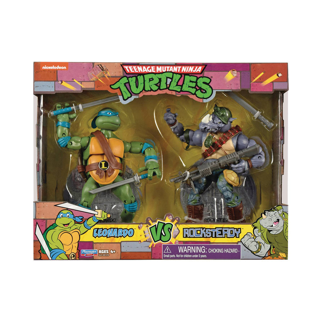 Playmates Teenage Mutant Ninja Turtles Leonardo Vs Rocksteady Set - Radar Toys