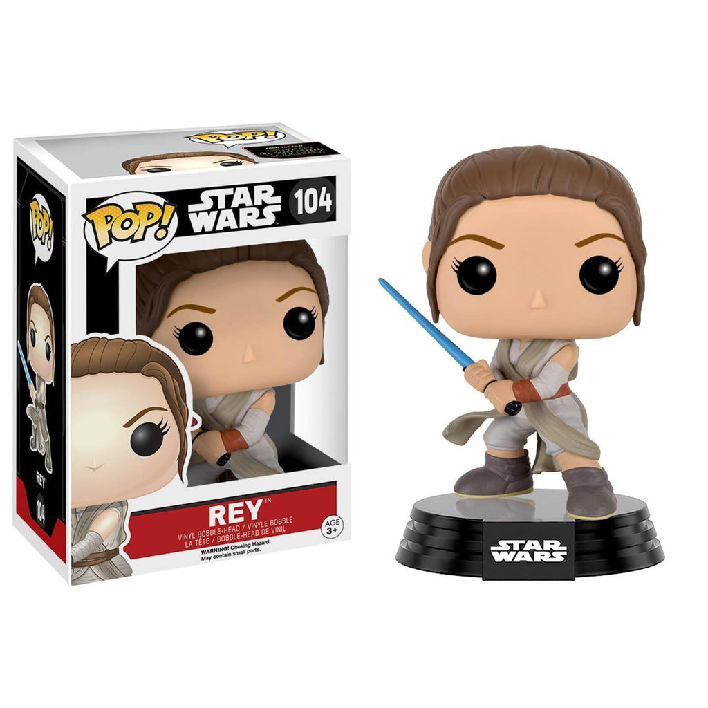 Funko Star Wars POP Rey With Lightsaber Bobble Head Vinyl Figure