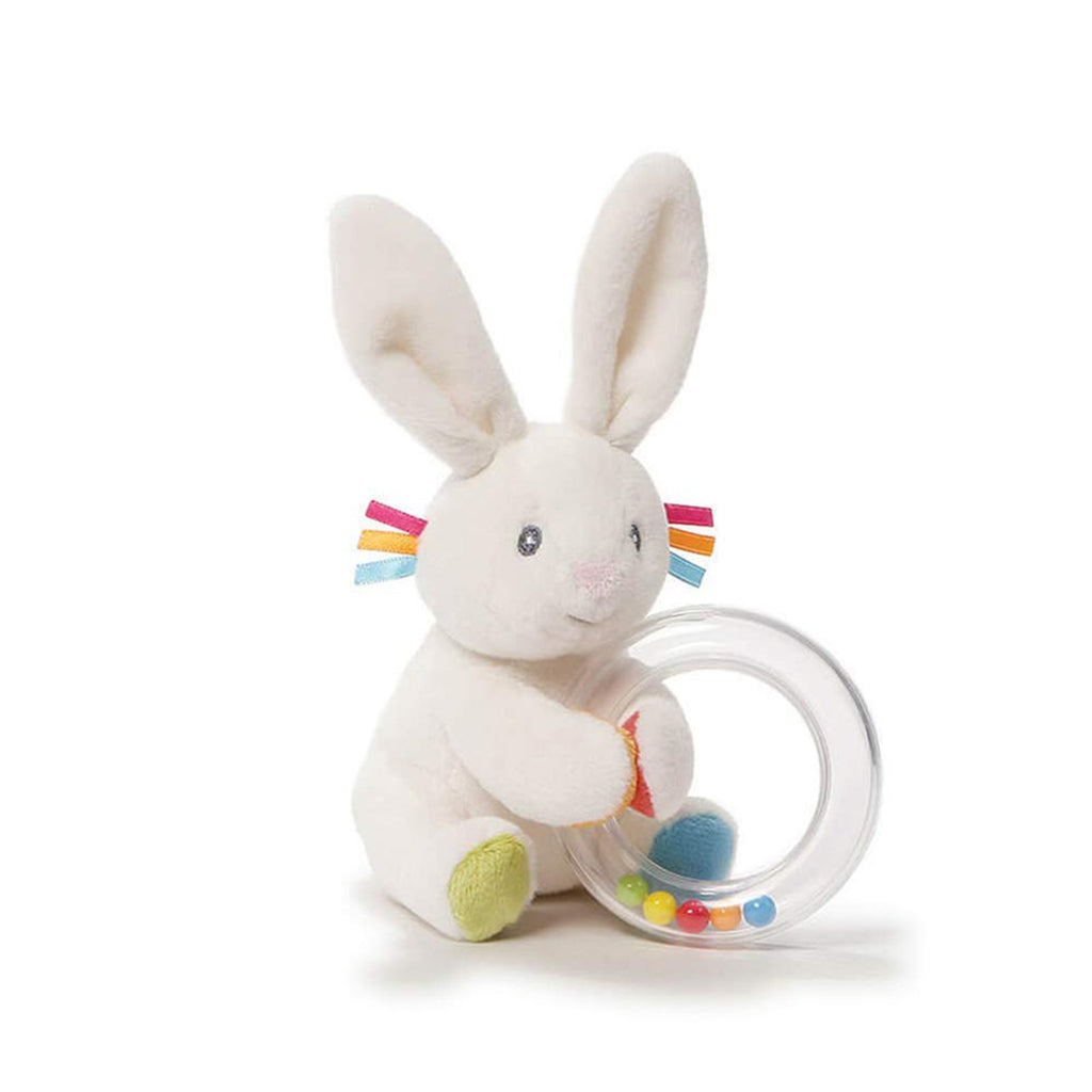 Gund Baby Flora The White Bunny Rattle 5 Inch Plush - Radar Toys