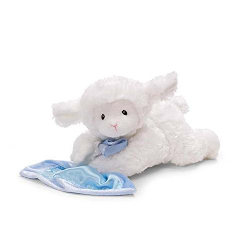 Gund Lena Lamb With Blue Blanket 6 Inch Plush Figure 319895 - Radar Toys