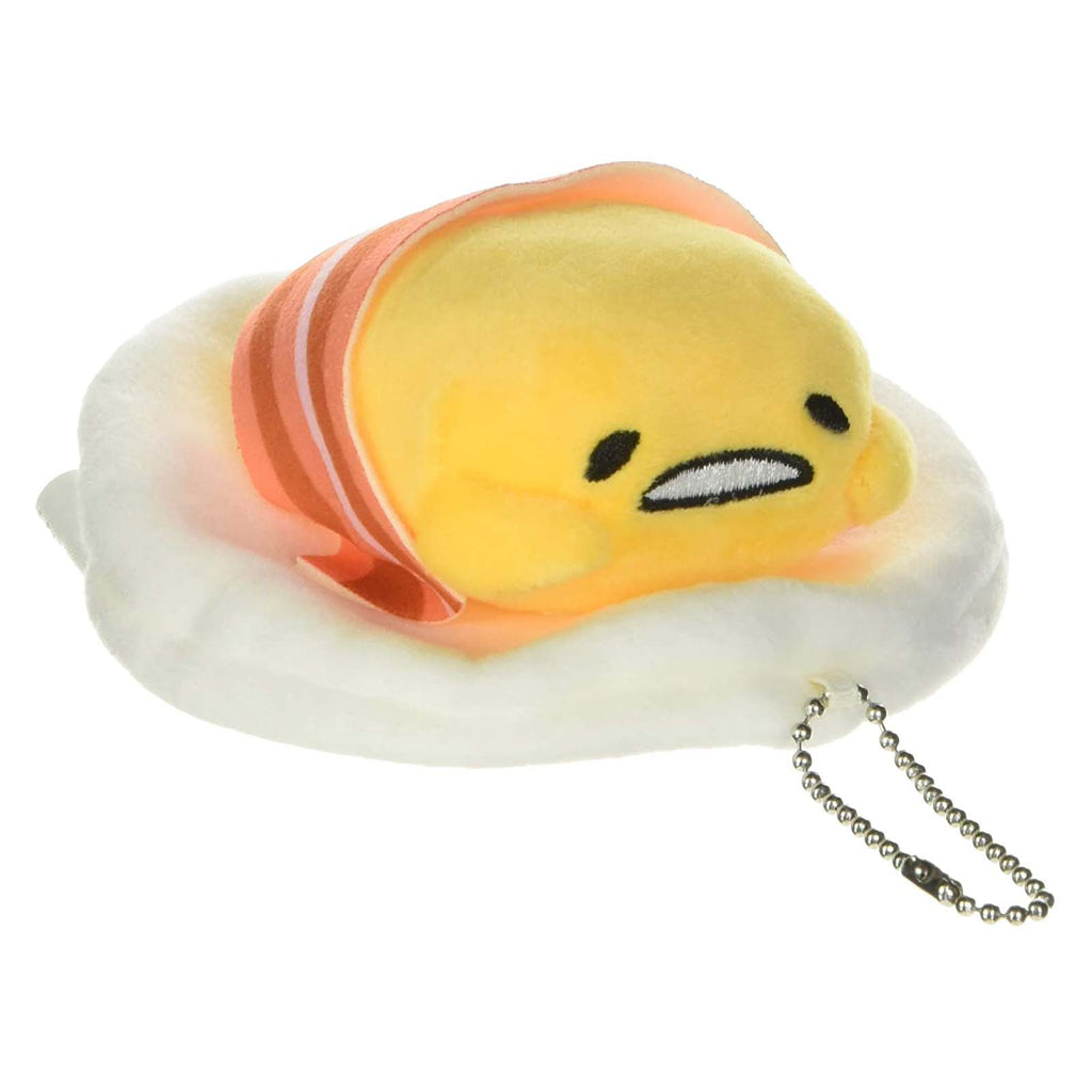 Gund Sanrio Gudetama Laying Down With Bacon 4 Inch Plush Keychain - Radar Toys