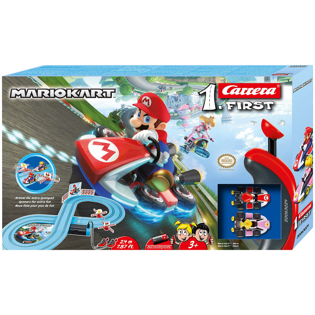 Carrera First Mario Kart Mario And Peach Slot Car Racing Set - Radar Toys