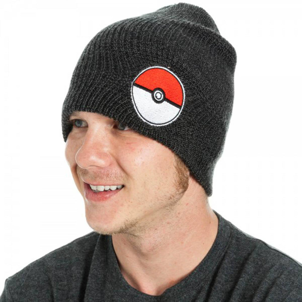 Pokemon Poke Ball Black Slouch Beanie