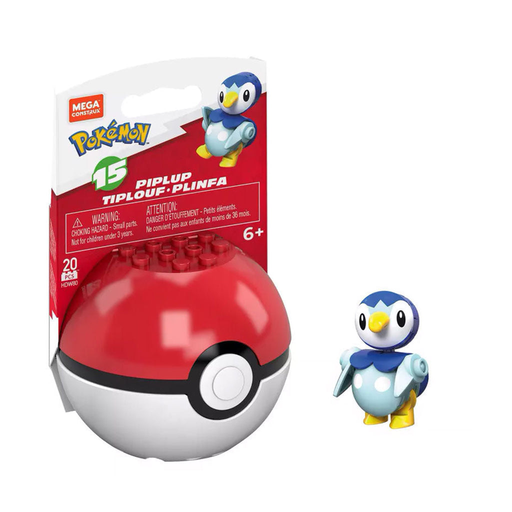 Mega Construx Pokemon Piplup Poke Ball Building Set - Radar Toys