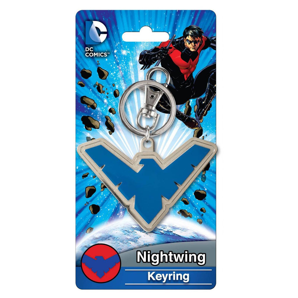 DC Comics Nightwing Emblem Pewter Metal Keychain