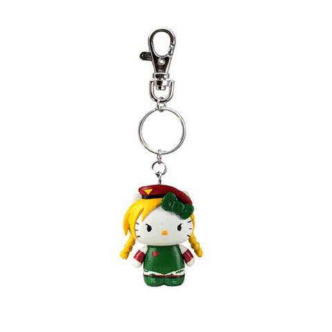 Hello Kitty Street Fighter Cammy Figure Keychain