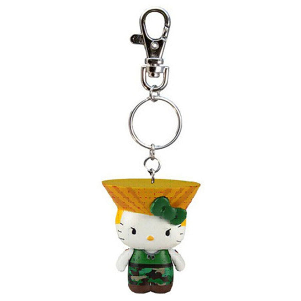 Hello Kitty Street Fighter Guile Figure Keychain