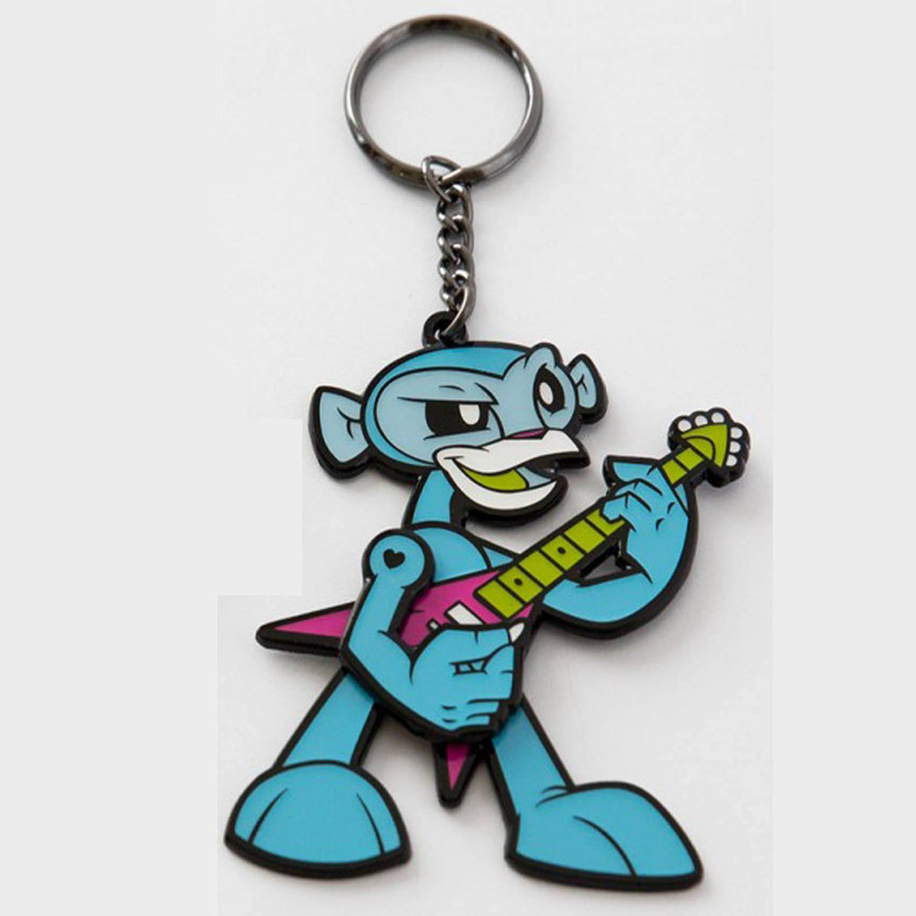 Joe Ledbetter Rockin' Monkey Blue Figure Metal Keychain
