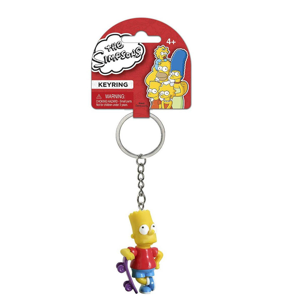 Simpsons Bart With Skateboard Figure Keychain