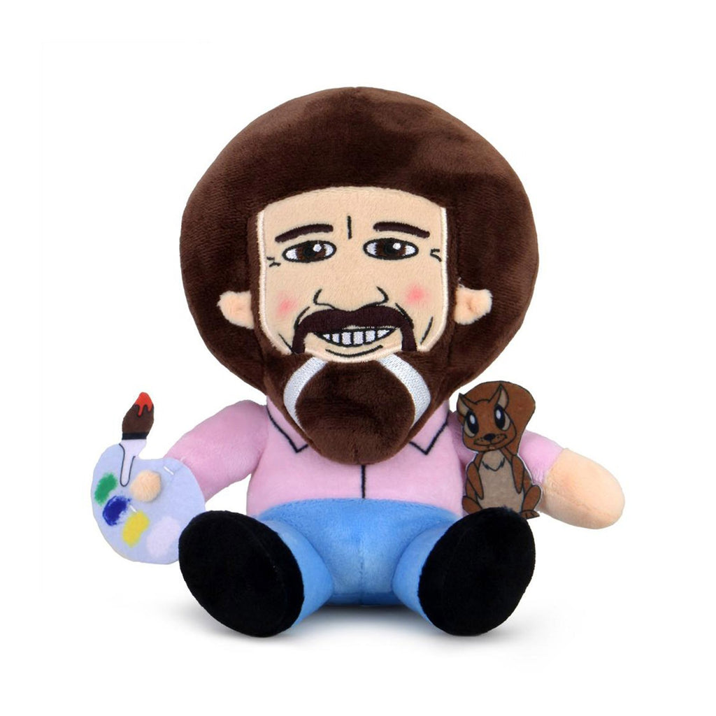 Kidrobot Bob Ross Pink Shirt With Peapod Phunny Plush Figure