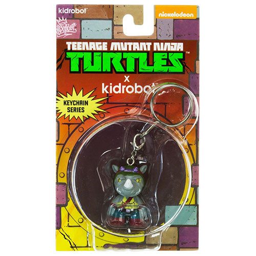 Kidrobot Teenage Mutant Ninja Turtles Rocksteady Mini Keychain Figure