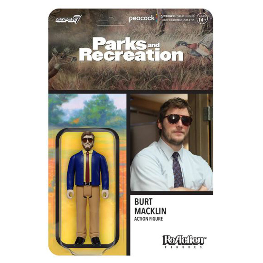 Super7 Parks And Recreation Burt Macklin Reaction Figure
