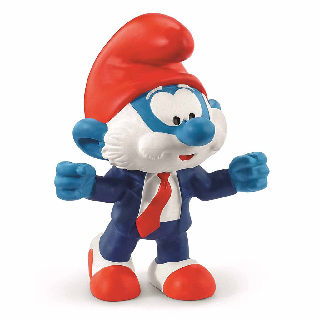 Schleich Smurfs Football Papa Smurf Coach Figure 20804