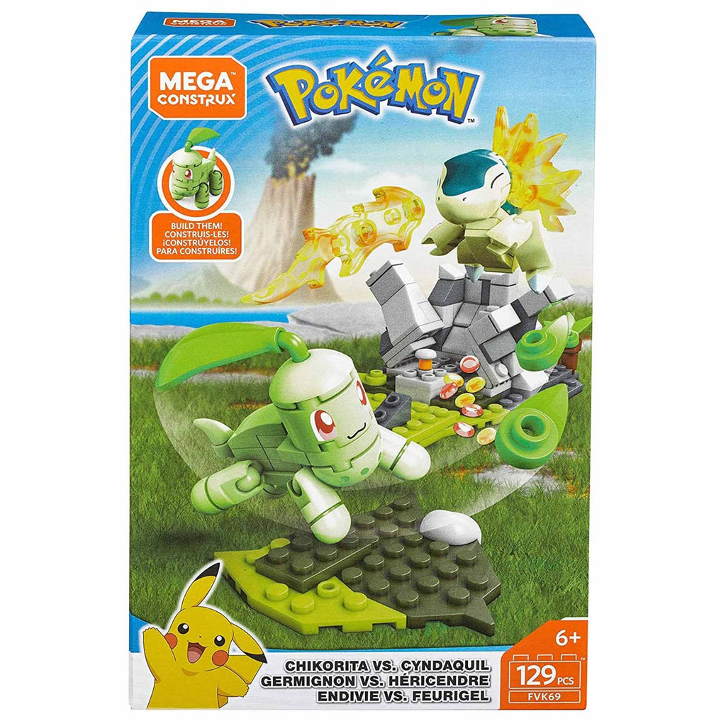 Mega Construx Pokemon Chikorita Vs Cyndaquil Building Set - Radar Toys