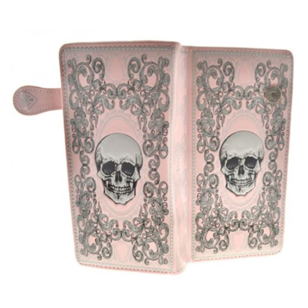 Shagwear Skull Card Pink Zipper Wallet