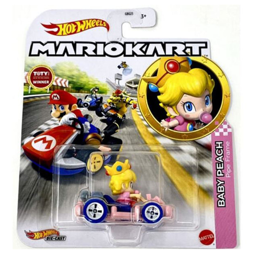 Hot Wheels Mario Kart Baby Peach Pipe Frame Kart - Radar Toys
