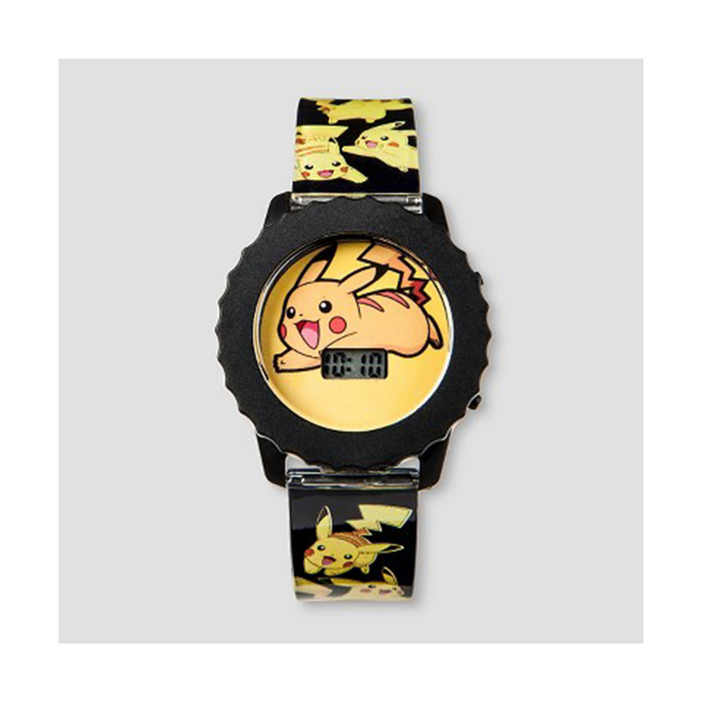 Pokemon Pikachu Plastic Strap Black Border Digital Watch - Radar Toys