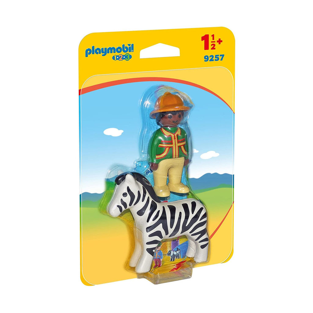 Playmobil 1-2-3 Ranger With Zebra Building Set 9257 - Radar Toys