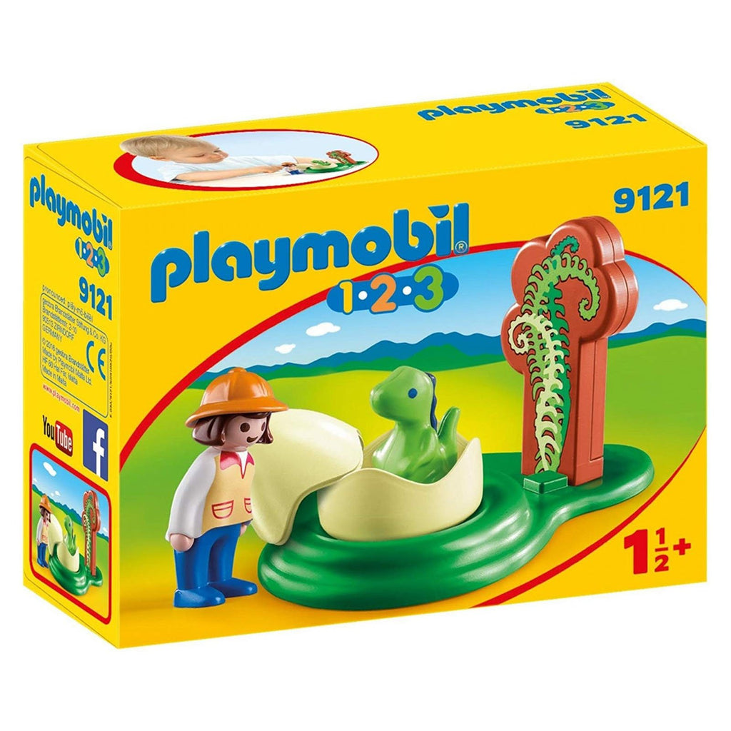 Playmobil 123 Girl With Dino Egg Building Set 9121 - Radar Toys