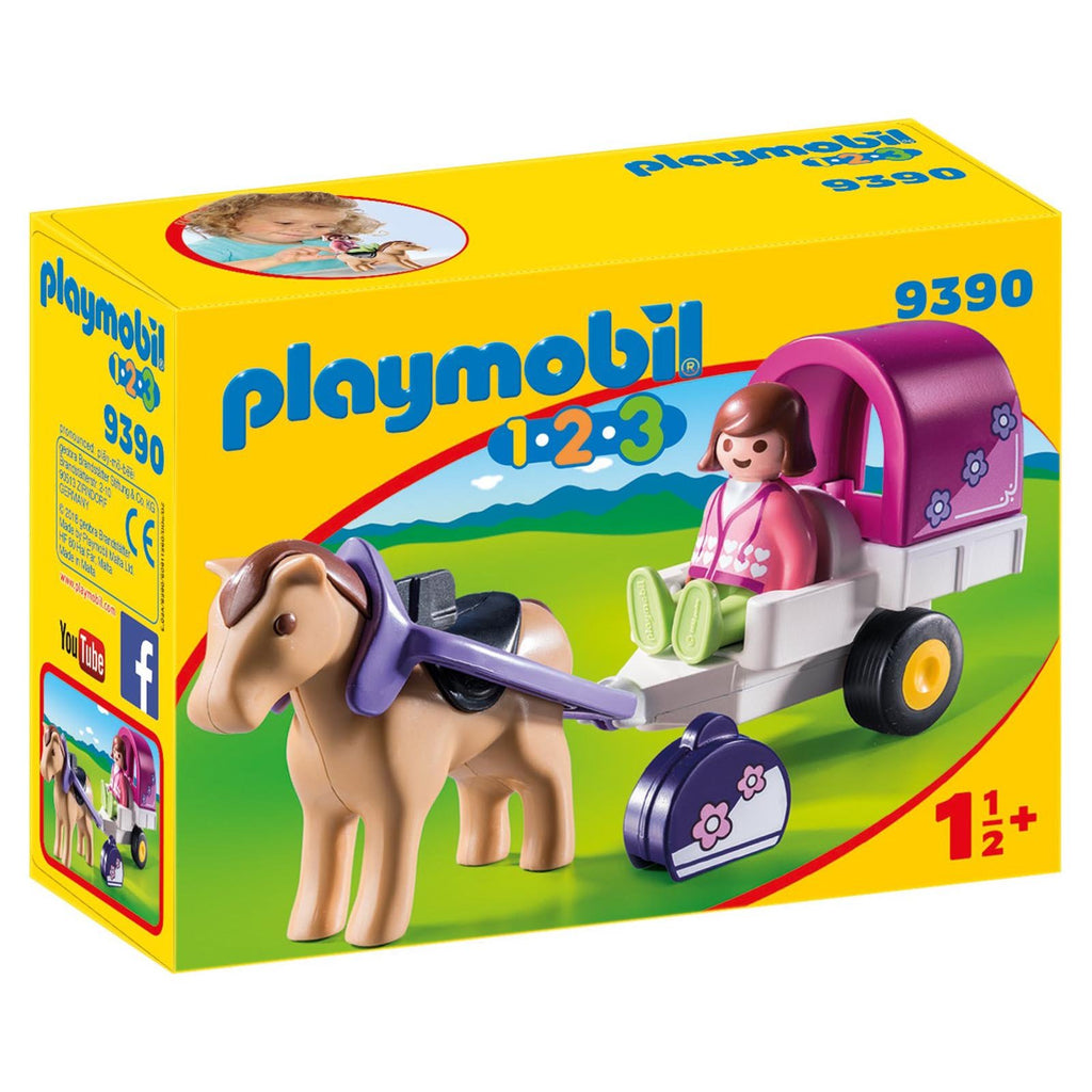 Playmobil 123 Horse Drawn Carriage Building Set 9390 - Radar Toys