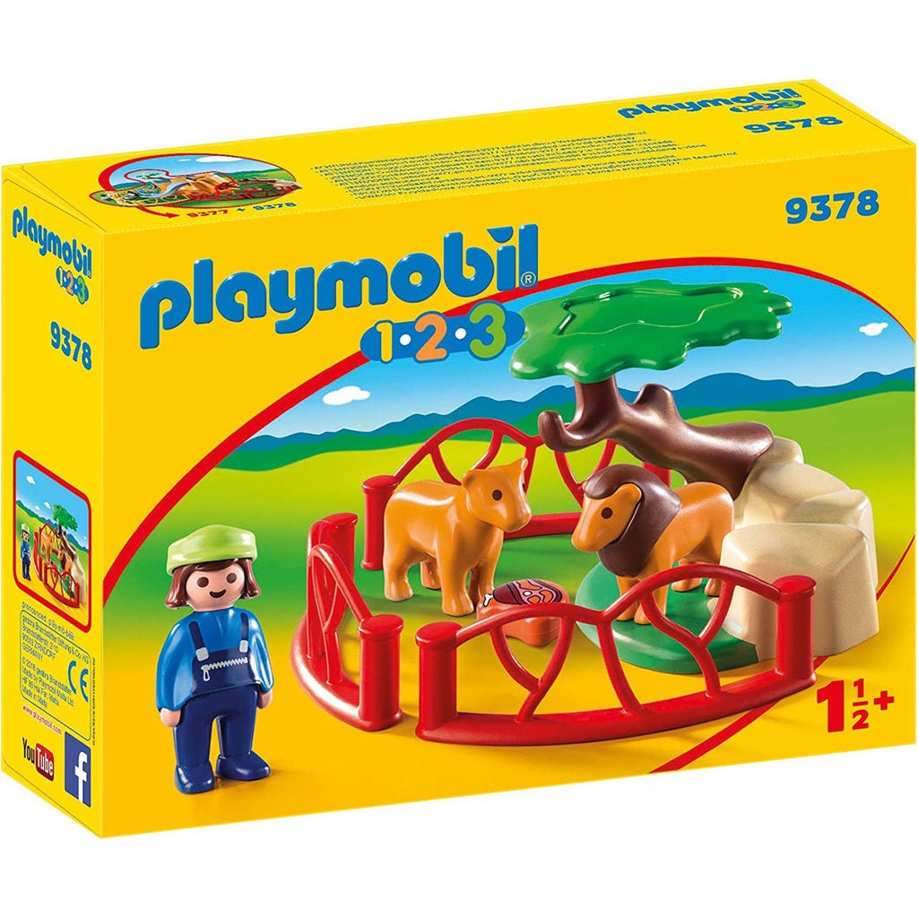 Playmobil 123 Lion Enclosure Building Set 9378 - Radar Toys