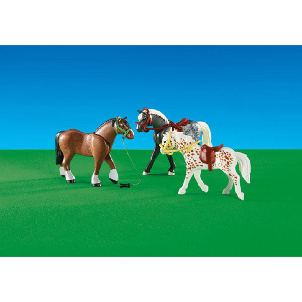 Playmobil 3 Racing Horses Building Set 6360 - Radar Toys