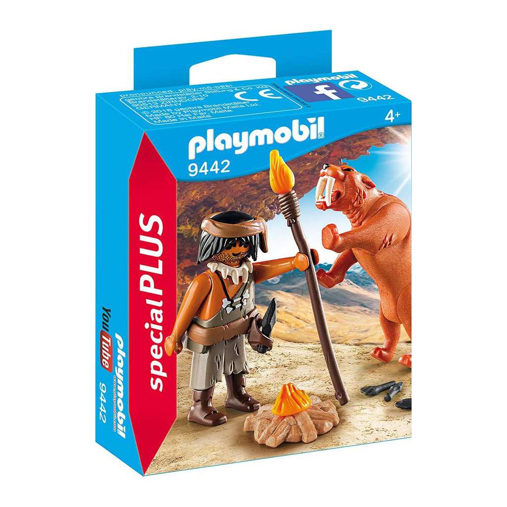 Playmobil Caveman With Sabertooth Tiger Building Set 9442 - Radar Toys