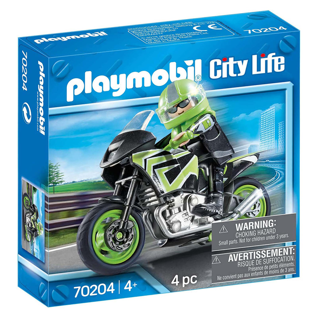 Playmobil City Life Motorcycle With Rider Building Set 70204 - Radar Toys