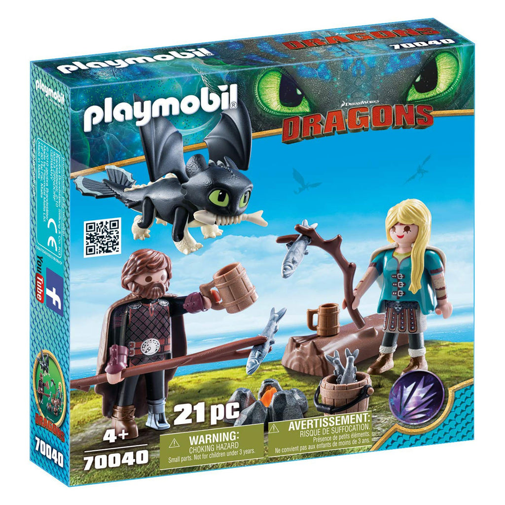 Playmobil Dragons Hiccup Astrid Playset Building Set 70040 - Radar Toys